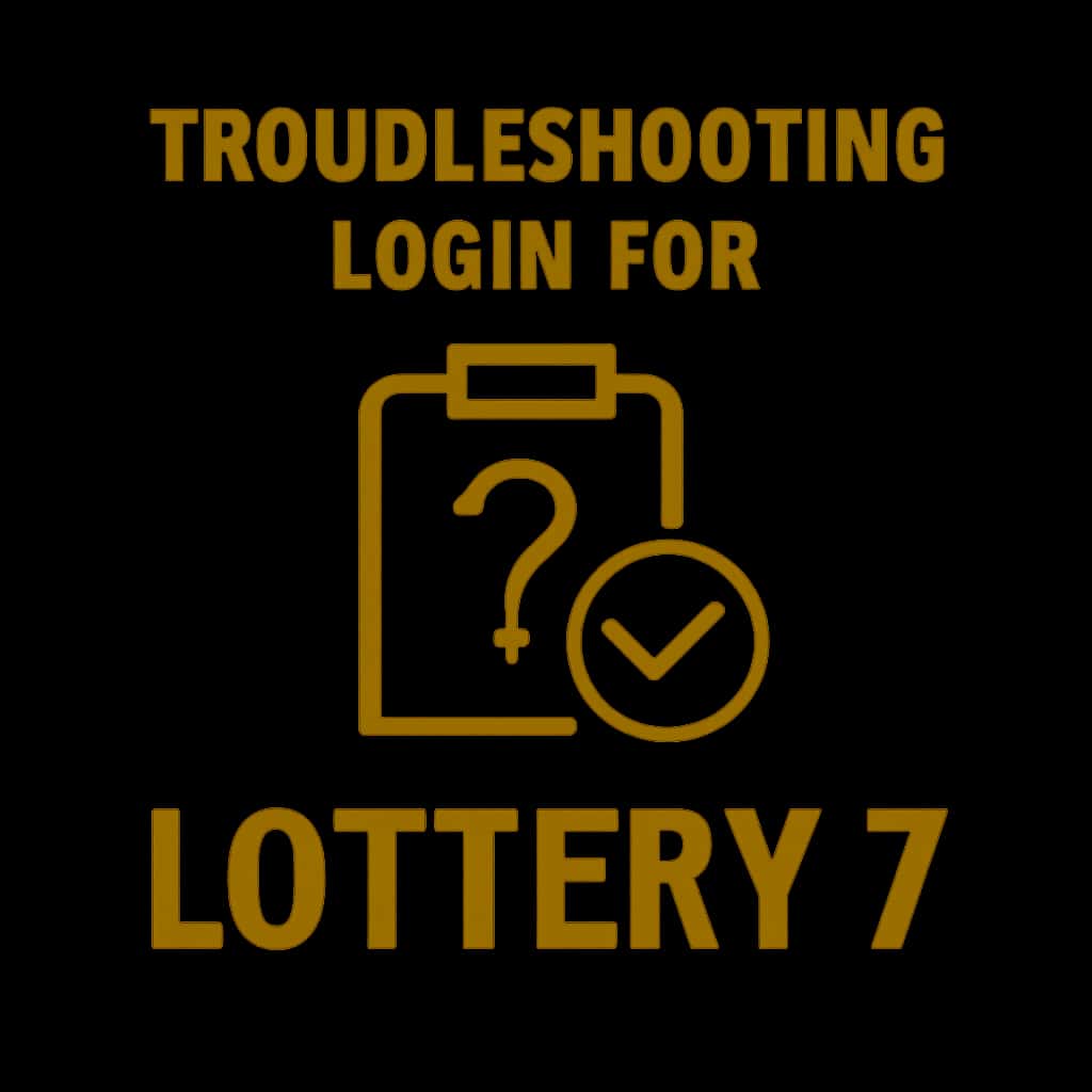 A badge representing assistance for Lottery 7 login issues.