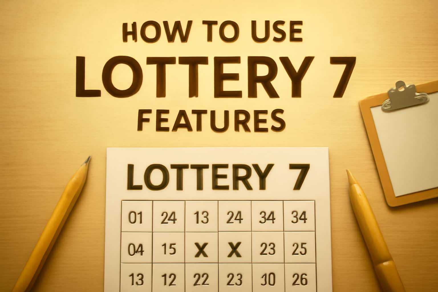 An informative scene showcasing Lottery 7 features in a high-tech design.
