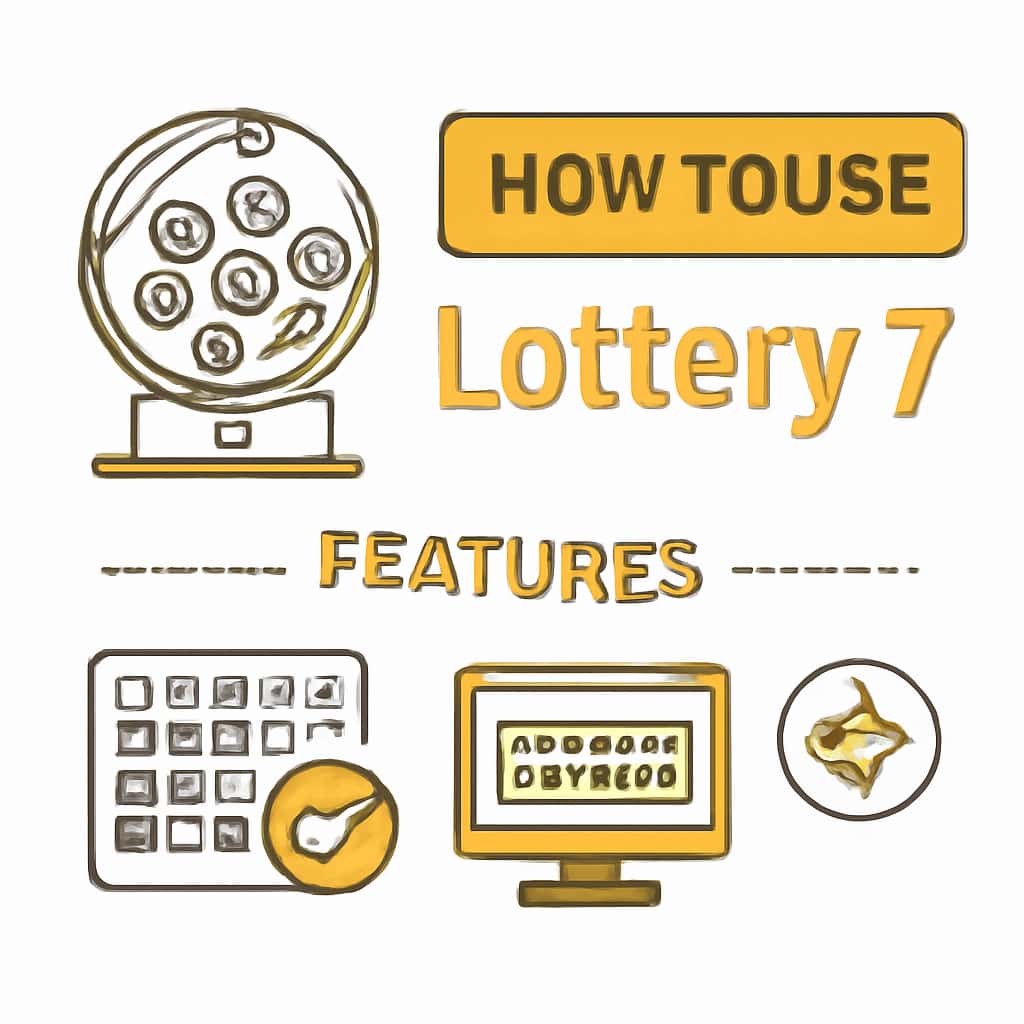 An educational illustration about the features of Lottery 7.