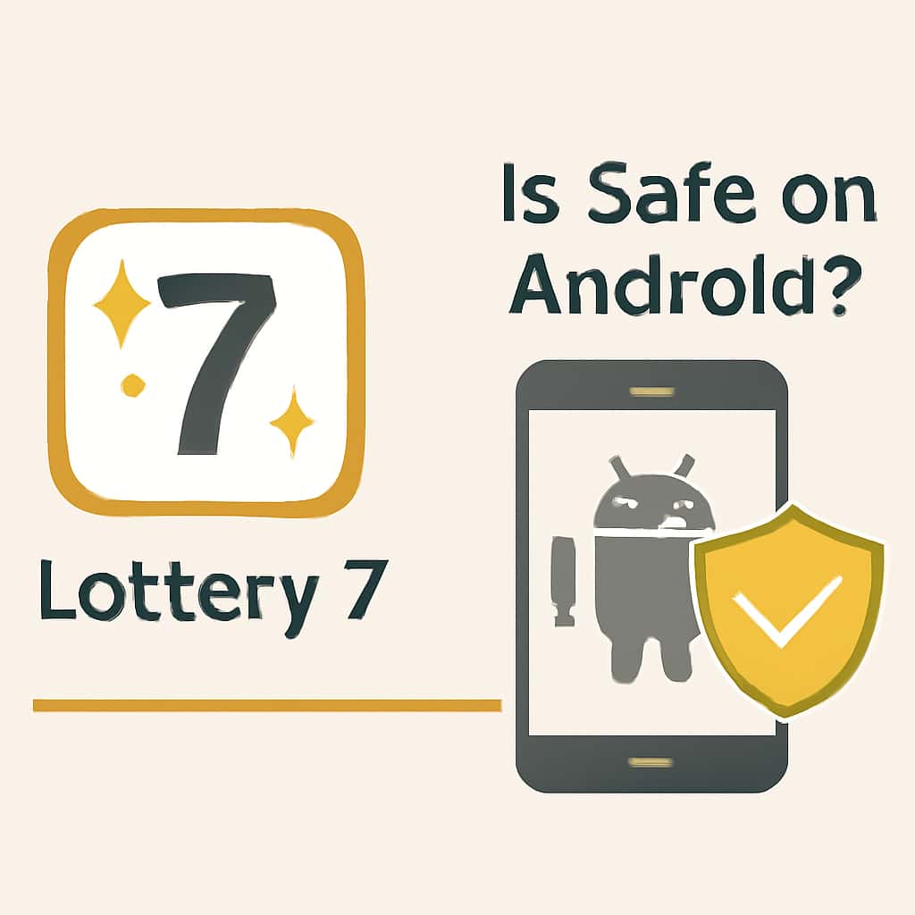 An educational illustration about the safety features of Lottery 7 on Android.