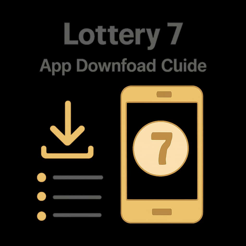 An educational diagram elaborating on the Lottery 7 app download process.