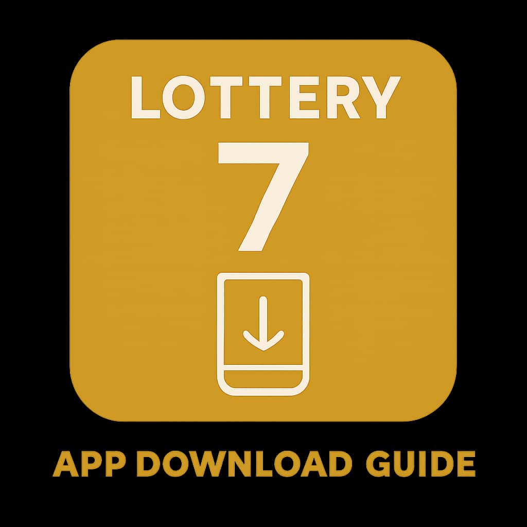 A simple badge illustrating the Lottery 7 App Download Guide, showcasing the title clearly.