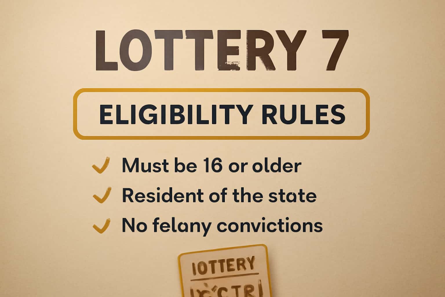 An informative visual representation of eligibility rules for Lottery 7.