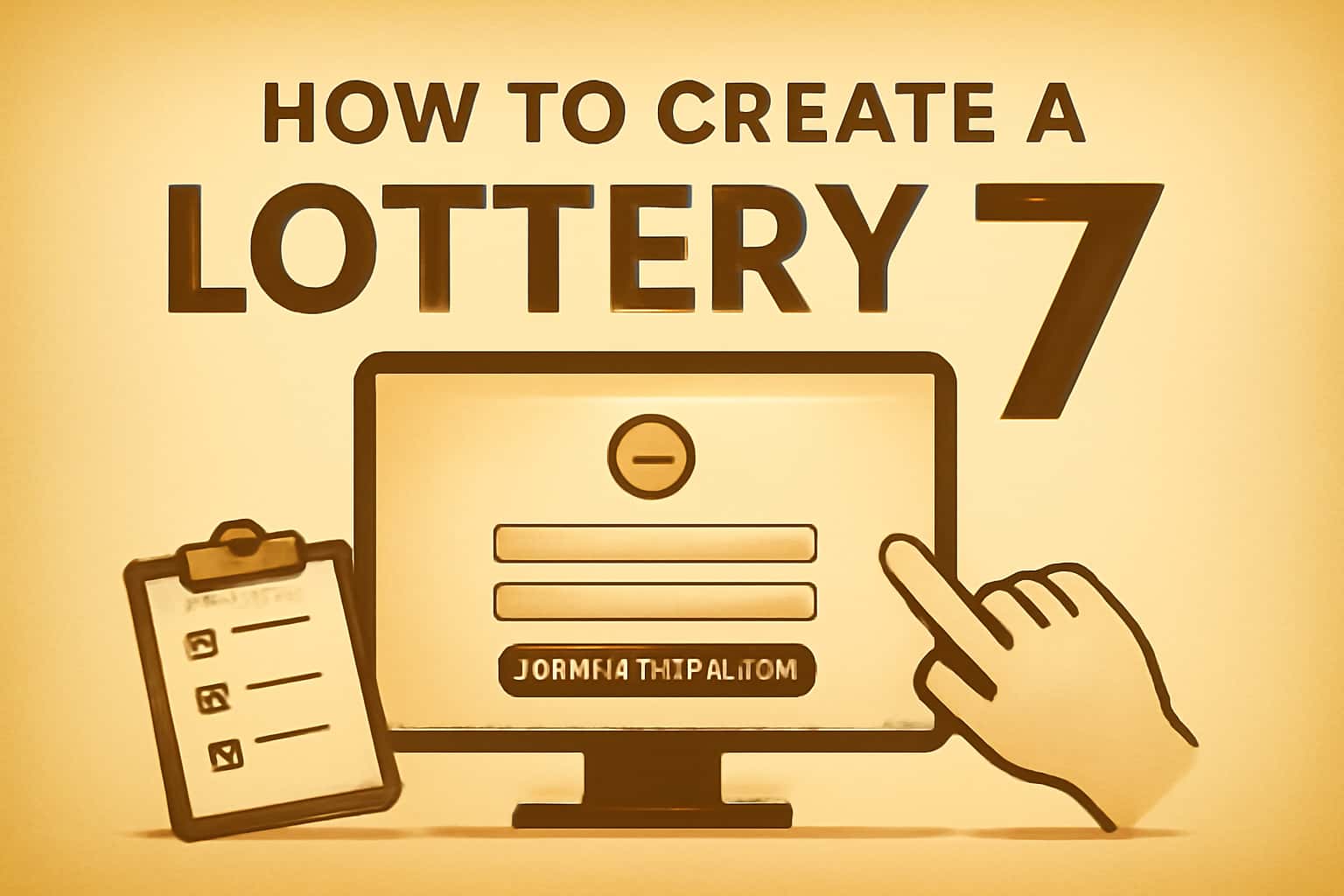 An illustrative image showing a computer screen displaying the Lottery 7 account registration page.