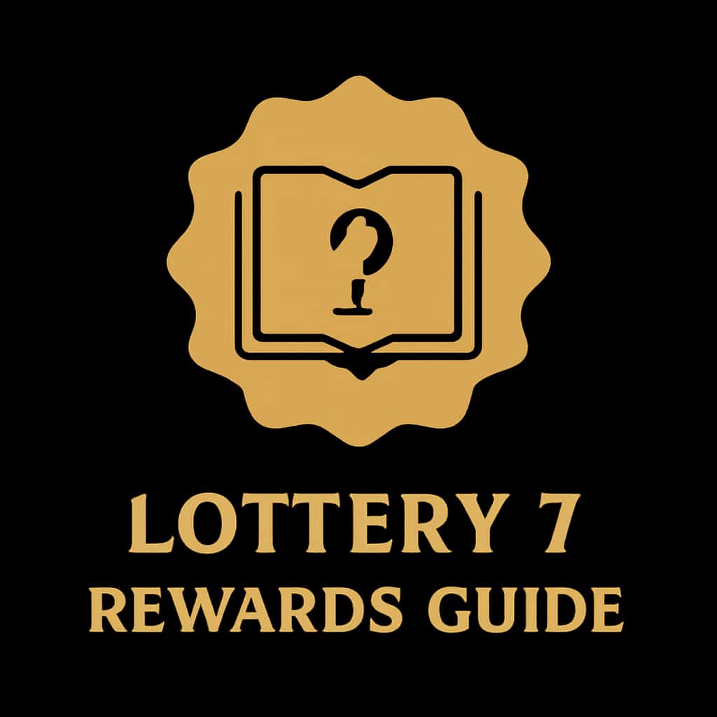 A simple badge representing Lottery 7 Rewards Guide with clear typography.
