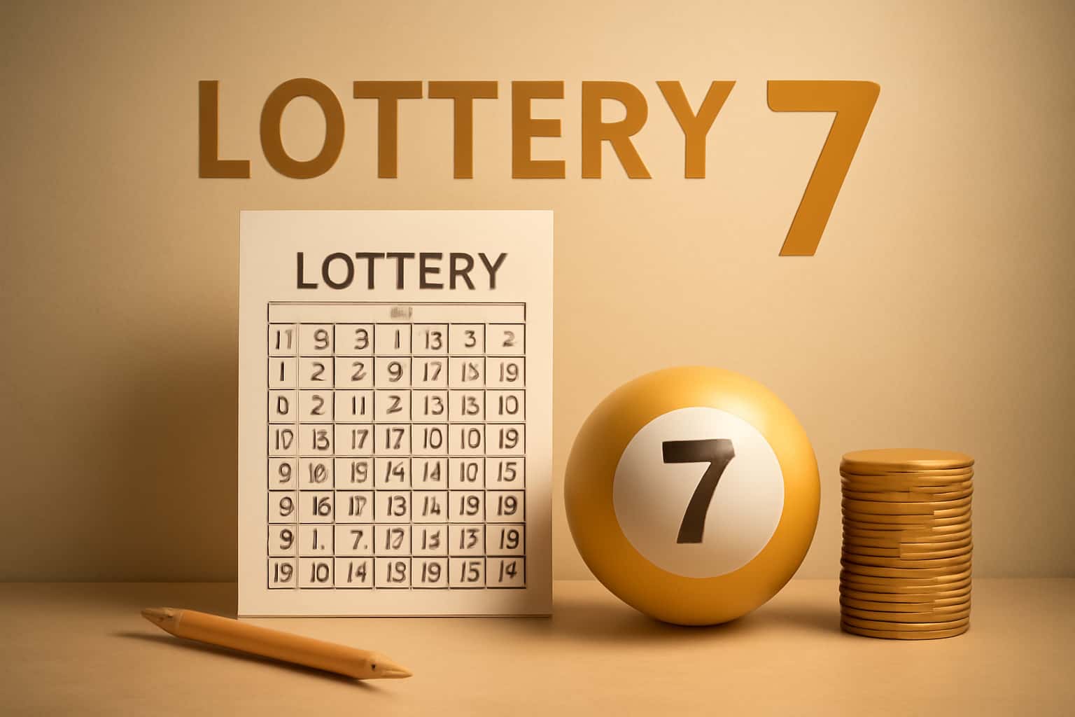 A conceptual illustration showcasing the features of Lottery 7, emphasizing navigation options.