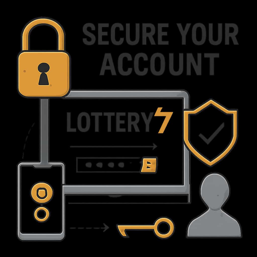 An educational diagram illustrating secure practices for Lottery 7 accounts.
